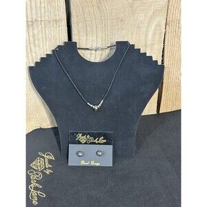 Park Lane Silver Tone MOMENTS NOTICE Pierced Earrings And NOW 16" Necklace J224